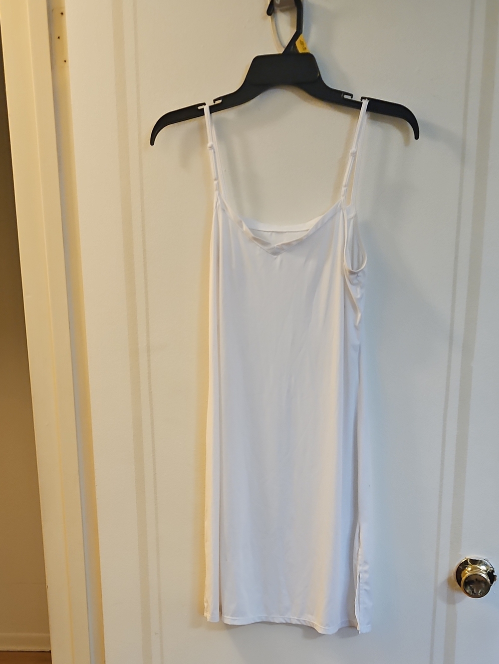 Vanity Fair White Nylon Slip with Adjustable Straps